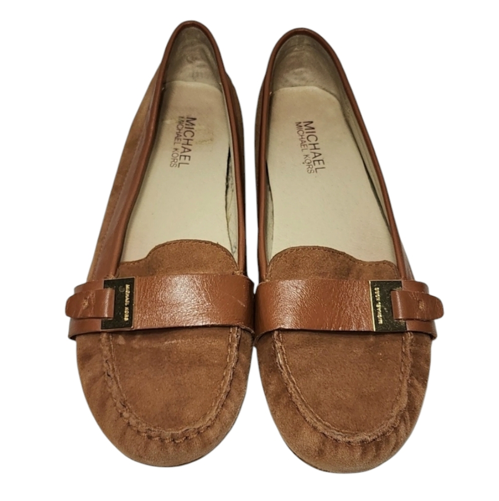 Michael Kors Women’s‎ Suede Buckle Slip On Loafers Shoes Tan Brown Size 7 M